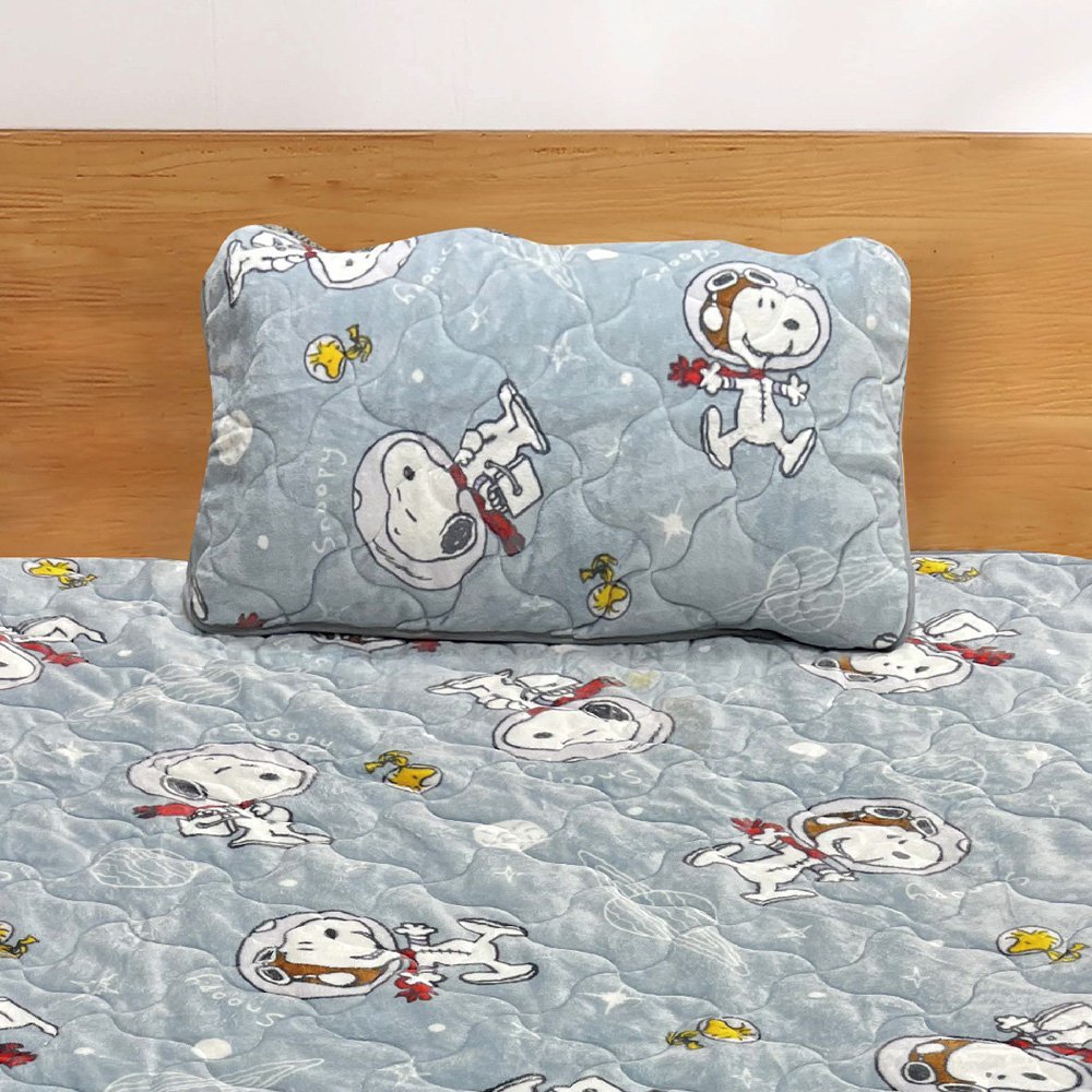 【台灣製】枕頭保暖墊 / 一入【探索星球】法蘭絨 枕頭保潔墊 SNOOPY 史諾比 正版授權 - Image 3