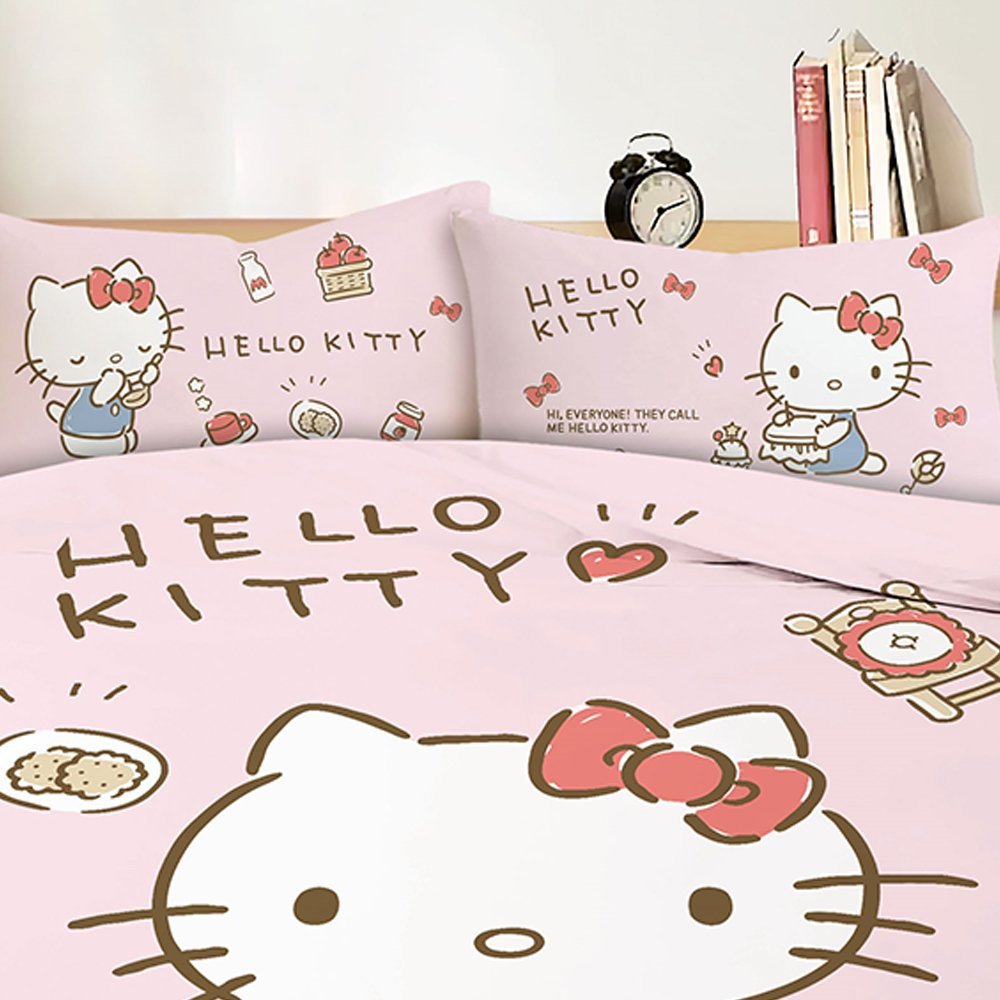 【台灣製】床笠 / 雙人【愛物集趣】雙人床笠含二件枕套 HELLO KITTY 三麗鷗 - Image 2