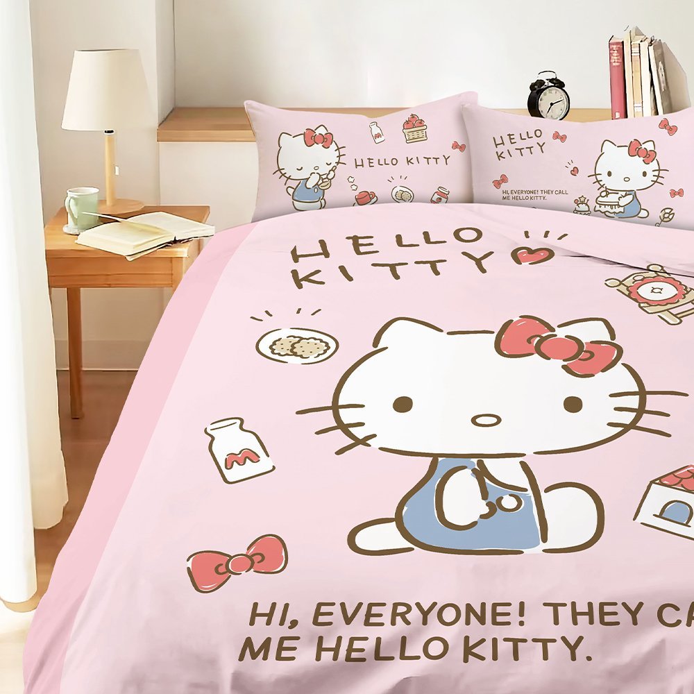 【台灣製】床笠 / 雙人【愛物集趣】雙人床笠含二件枕套 HELLO KITTY 三麗鷗 - Image 3