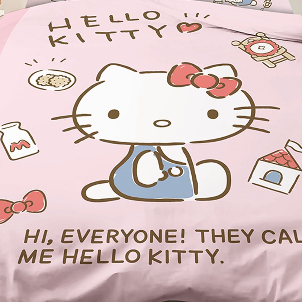 【台灣製】床笠 / 雙人【愛物集趣】雙人床笠含二件枕套 HELLO KITTY 三麗鷗 - Image 5