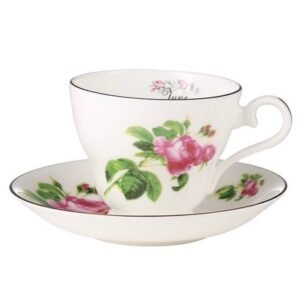【預購】英國Aynsley 月份花系列 骨瓷咖啡杯盤組150ml 禮盒包裝