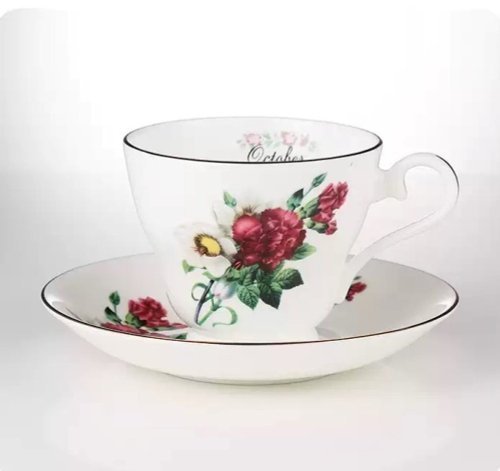 【預購】英國Aynsley 月份花系列 骨瓷咖啡杯盤組150ml 禮盒包裝 - Image 3