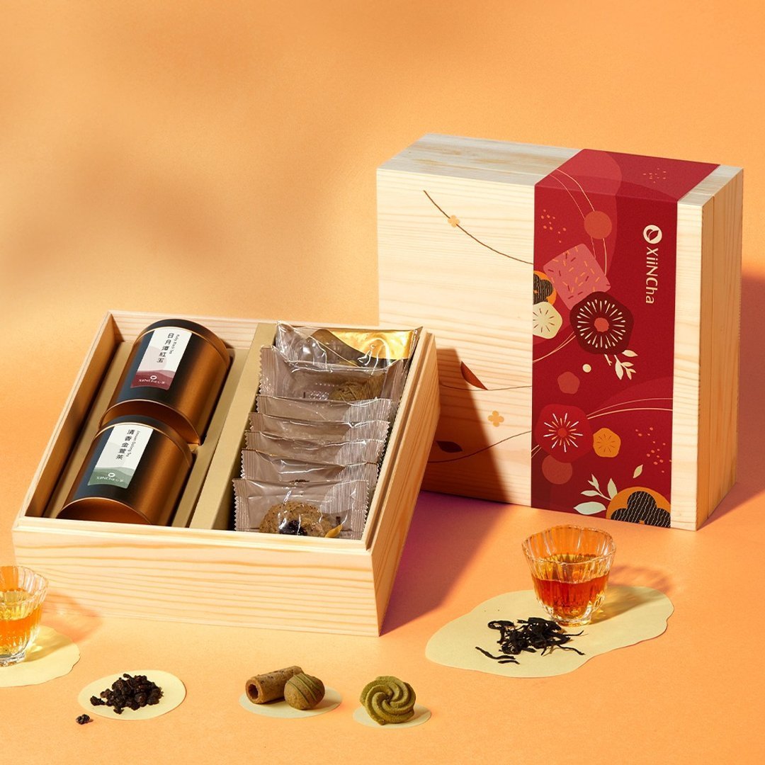 【預購】【台灣製】端午禮盒 | 松木精裝 茶點╳茶葉 10入 阿薩姆曲奇&鐵觀音蛋捲