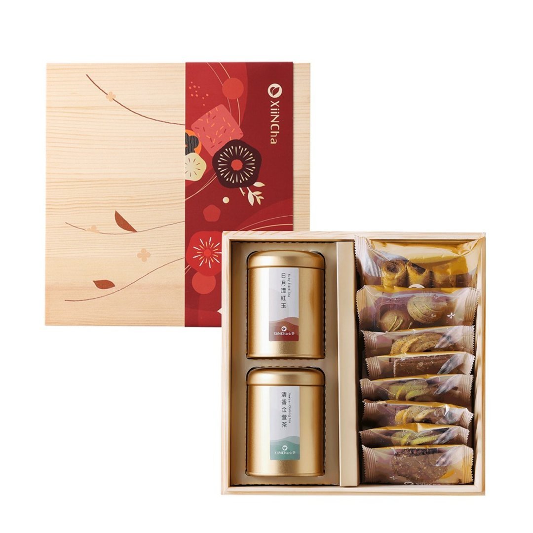 【預購】【台灣製】端午禮盒 | 松木精裝 茶點╳茶葉 10入 阿薩姆曲奇&鐵觀音蛋捲 - Image 2