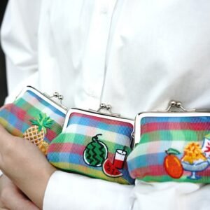【台灣製】茄芷袋/刺繡/台灣/零錢包/口金包/茄織果物系列小口金包