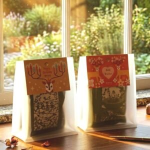 畢業禮物 交換禮物 台灣味花茶 4 入質感禮袋(二款情境手寫小卡)