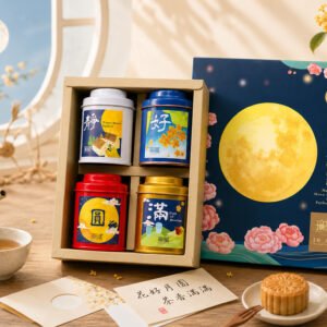 【無藏】公益禮盒F2【無藏】中秋公益禮盒 — 月圓共好精緻彩盒-綜合四入紅茶禮(3散茶+1茶包)